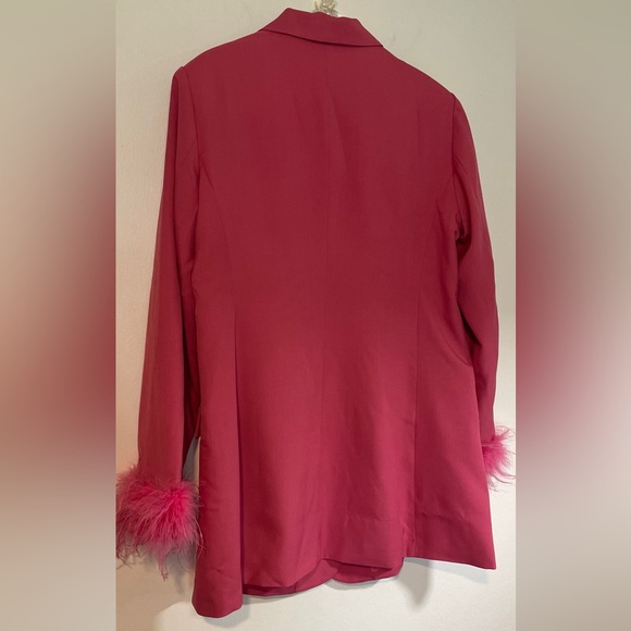 Buddy Love Pink Feather Cuff Suit Jacket - Picture 6 of 12